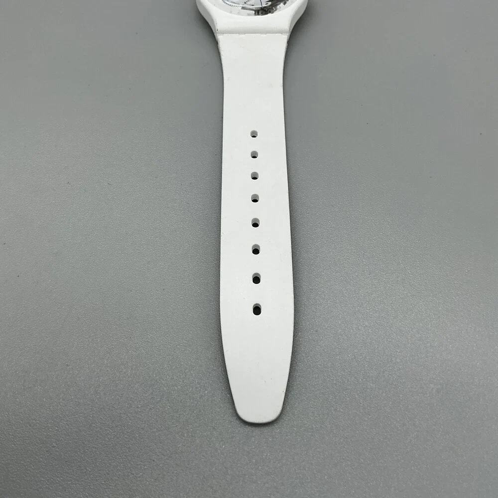Swatch Womens Watch 34mm Spot White Skeleton Dial Silicone Swiss